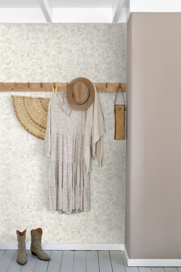 ESTAhome tapet kakelmotiv mörkbeige 53 cm x 10,05 m