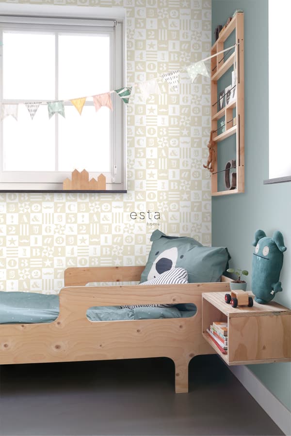 ESTAhome tapet klossar beige 53 cm x 10,05 m