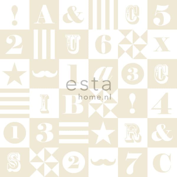 ESTAhome tapet klossar beige 53 cm x 10,05 m