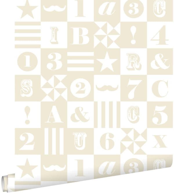 ESTAhome tapet klossar beige 53 cm x 10,05 m