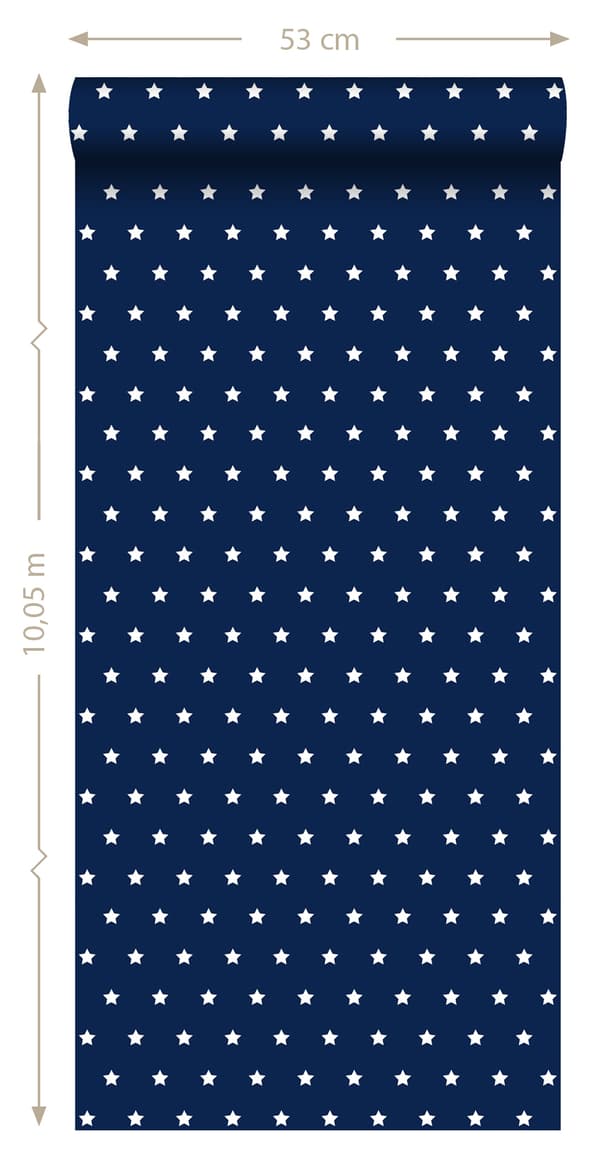ESTAhome tapet stjärnor marinblått 53 cm x 10,05 m