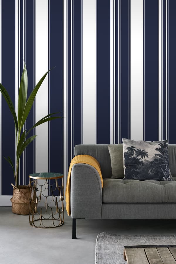 ESTAhome tapet ränder marinblått 53 cm x 10,05 m