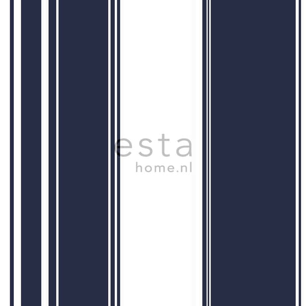 ESTAhome tapet ränder marinblått 53 cm x 10,05 m