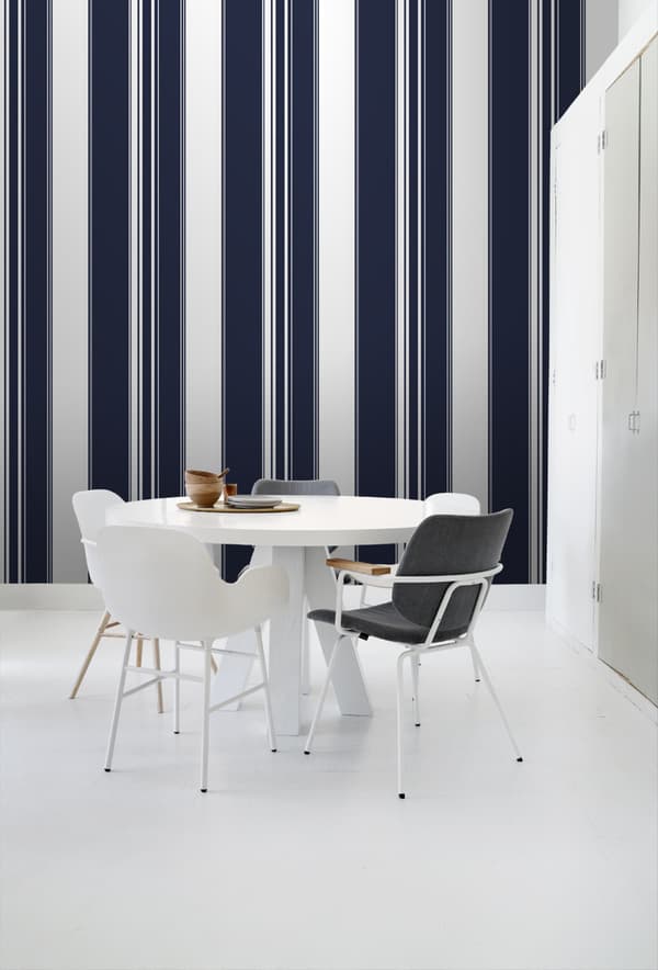 ESTAhome tapet ränder marinblått 53 cm x 10,05 m