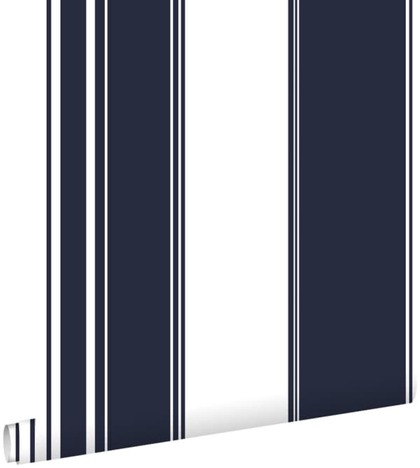 ESTAhome tapet striber marineblåt 53 cm x 10,05 m