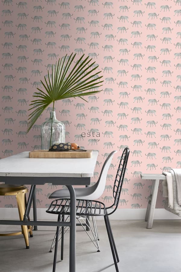 ESTAhome tapet pantrar milt rosa 0,53 x 10,05 m