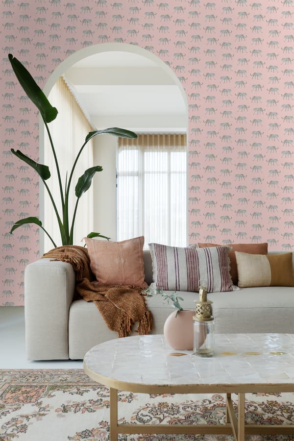 ESTAhome tapet pantrar milt rosa 0,53 x 10,05 m