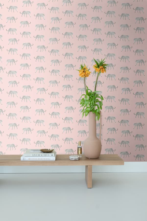 ESTAhome tapet pantrar milt rosa 0,53 x 10,05 m