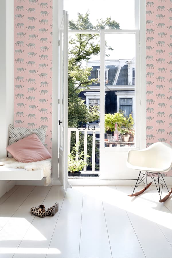 ESTAhome tapet pantrar milt rosa 0,53 x 10,05 m