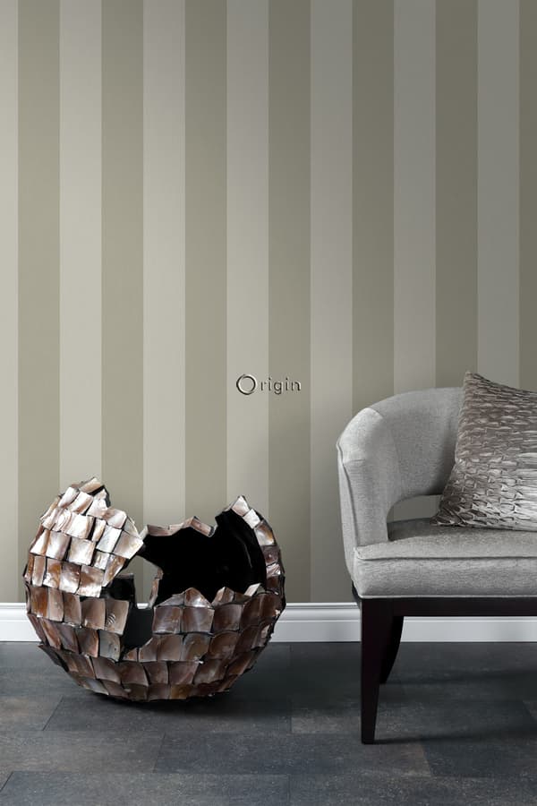 Origin Wallcoverings tapet ränder ljusbrunt 53 cm x 10,05 m