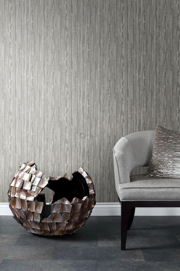 Origin Wallcoverings tapet ränder brunt och guldglänsande 53 cm x 10,05 m
