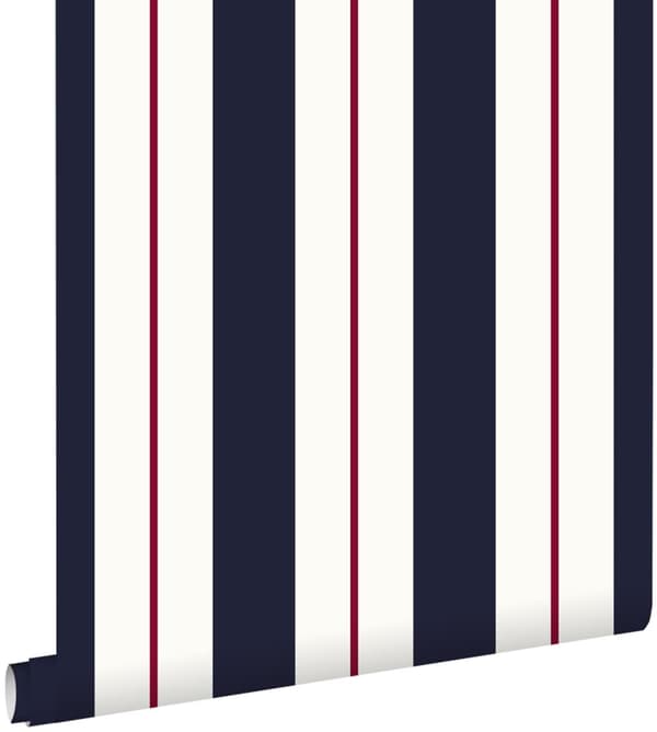 ESTAhome tapet striber blåt og rødt 53 cm x 10,05 m
