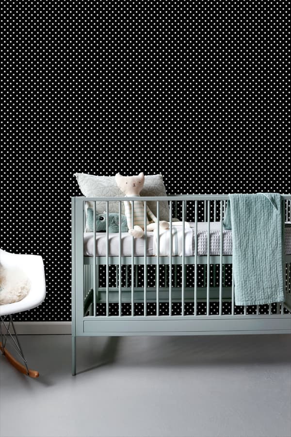 ESTAhome tapet prickar svart och vitt 53 cm x 10,05 m