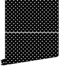 Miniatyrbild 1 av 8: ESTAhome tapet prickar svart och vitt 53 cm x 10,05 m