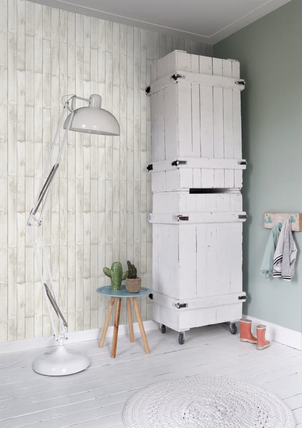 ESTAhome tapet träeffekt vitt 53 cm x 10,05 m