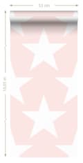 Miniatyrbillede 3 af 3: Sanders & Sanders tapet stjerner lyserosa - 935259 - 53 cm x 10,05 m