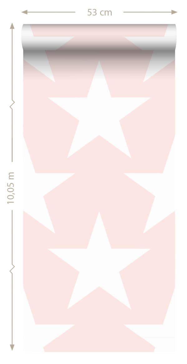 Sanders & Sanders tapet stjerner lyserosa - 935259 - 53 cm x 10,05 m