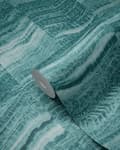 Miniatyrbillede 7 af 8: Origin Wallcoverings tapet zig-zag-striber af lagdelt marmor benzinblåt 53 cm x 10,05 m