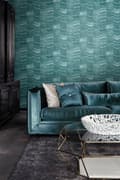 Miniatyrbillede 2 af 8: Origin Wallcoverings tapet zig-zag-striber af lagdelt marmor benzinblåt 53 cm x 10,05 m
