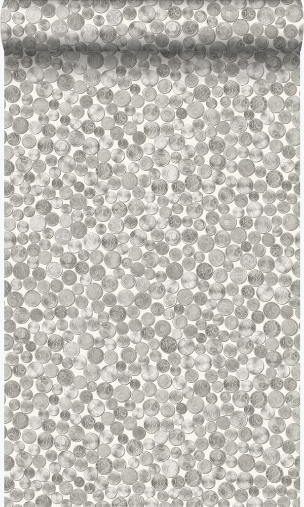 Origin Wallcoverings tapet metalmønter elfenbenshvidt og gråt 53 cm x 10,05 m