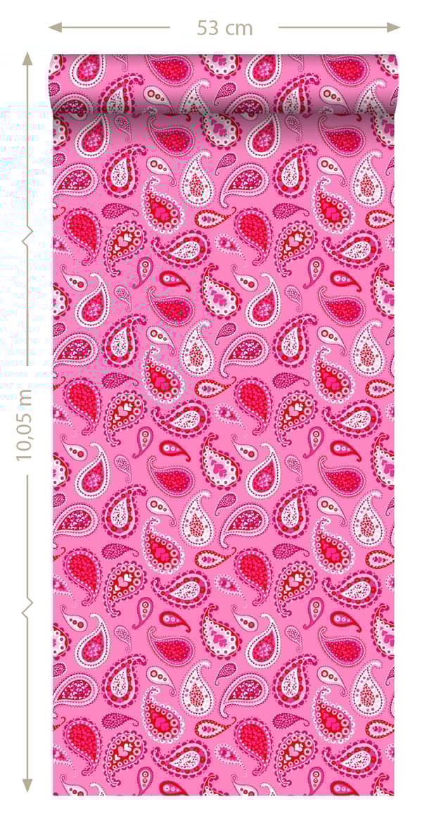 ESTAhome tapet Paisleys karamellrosa 53 cm x 10,05 m