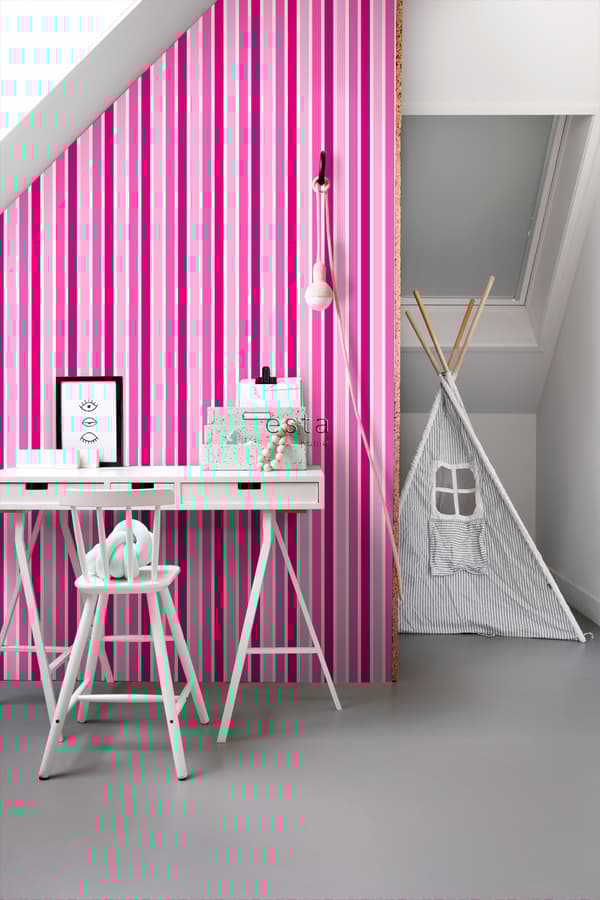 ESTAhome tapet striber lyserødt 53 cm x 10,05 m