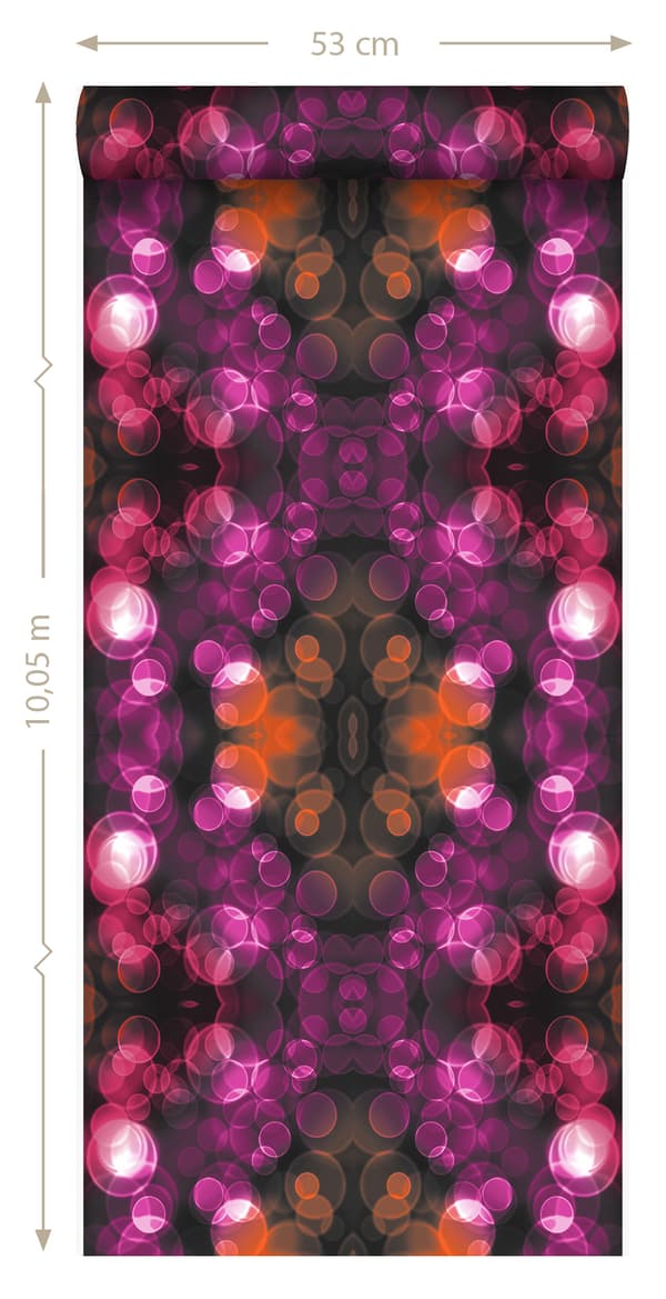 Origin Wallcoverings tapet kalejdoskop rosa och orange 53 cm x 10,05 m