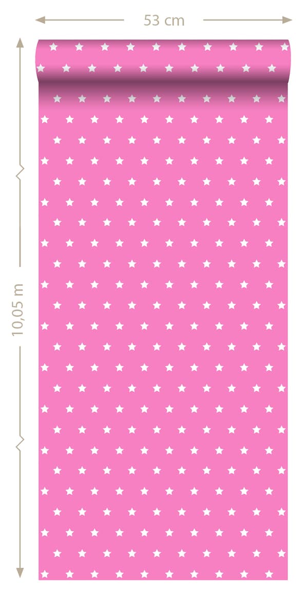 ESTAhome tapet stjärnor rosa 53 cm x 10,05 m