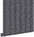 Miniatyrbild 1 av 7: ESTAhome tapet grov stickning svart 53 cm x 10,05 m