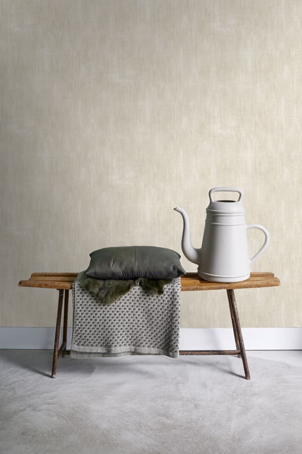 ESTAhome tapet enfärgad med målningseffekt krämfärgat - 127635 - 53 cm x 10,05 m