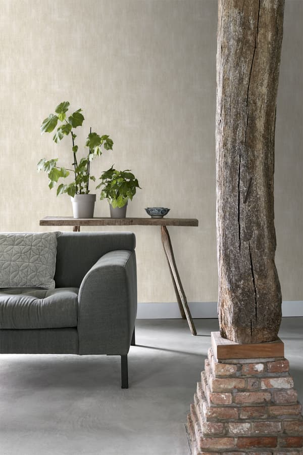 ESTAhome tapet enfärgad med målningseffekt krämfärgat - 127635 - 53 cm x 10,05 m