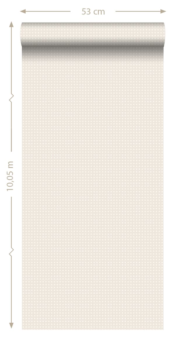 ESTAhome tapet prikker beige - 135429 - 53 cm x 10,05 m