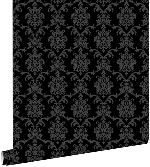 ESTAhome tapet barokmønster sort 53 cm x 10,05 m