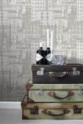 Miniatyrbillede 3 af 8: ESTAhome tapet bygninger beige 53 cm x 10,05 m