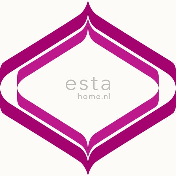 ESTAhome tapet retro-ornament rosa och vitt 53 cm x 10,05 m