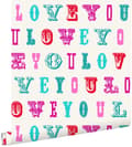 Miniatyrbild 1 av 4: ESTAhome tapet love you - citat turkost och rosa 53 cm x 10,05 m