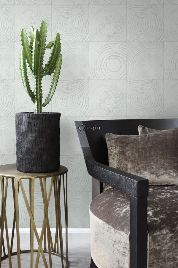 Origin Wallcoverings tapet tvärsnitt trädstammar mintgrönt 53 cm x 10,05 m