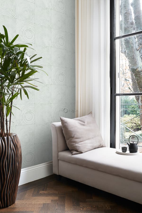 Origin Wallcoverings tapet tvärsnitt trädstammar mintgrönt 53 cm x 10,05 m