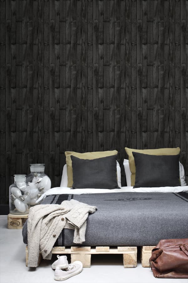 ESTAhome tapet träeffekt svart 53 cm x 10,05 m