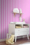 Miniatyrbillede 3 af 5: ESTAhome tapet knipling skinnende lyserødt og hvidt 53 cm x 10,05 m