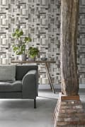 Miniatyrbild 5 av 8: ESTAhome tapet träskräp beige och mullvadsgrått 53 cm x 10,05 m