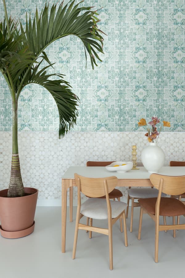 ESTAhome tapet orientalsk kelim kludetæppe mintgrønt 53 cm x 10,05 m