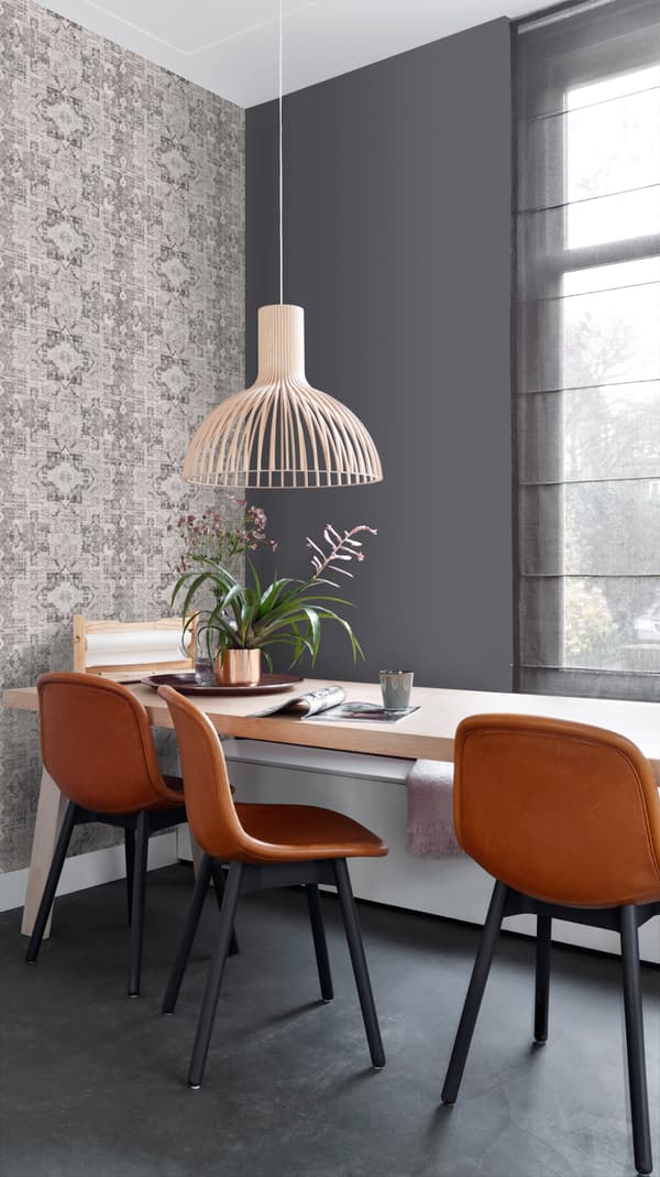 ESTAhome tapet orientalisk kelim lapptäcksmatta varmt grått - 148655 - 53 cm x 10,05 m