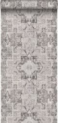 Miniatyrbild 1 av 10: ESTAhome tapet orientalisk kelim lapptäcksmatta varmt grått - 148655 - 53 cm x 10,05 m