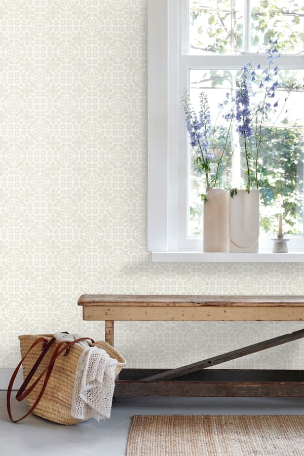 ESTAhome tapet slitna golvbrädor beige 53 cm x 10,05 m