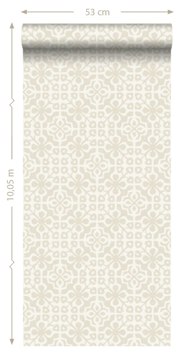 ESTAhome tapet slitna golvbrädor beige 53 cm x 10,05 m