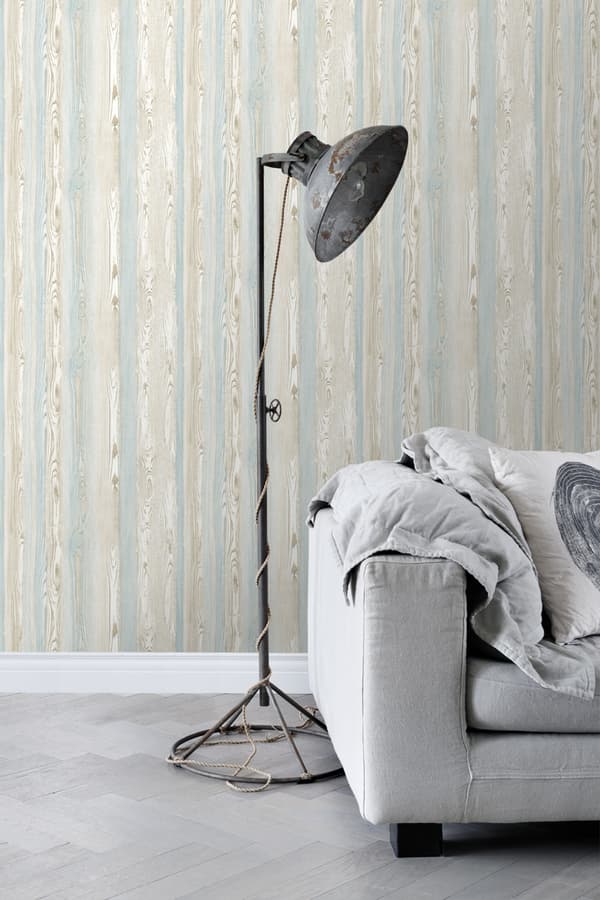 ESTAhome tapet træeffekt lyseblåt og beige - 148625 - 53 cm x 10,05 m