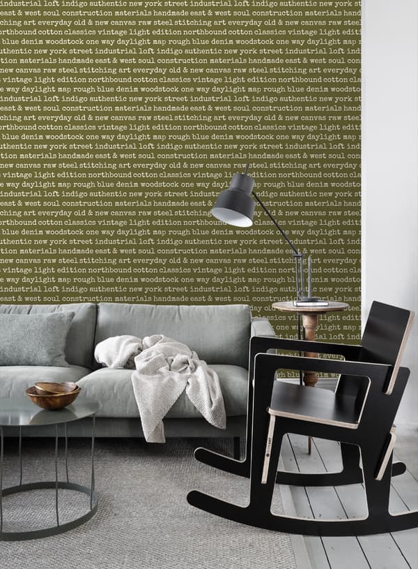 ESTAhome tapet text stadssamtal olivgrönt 53 cm x 10,05 m