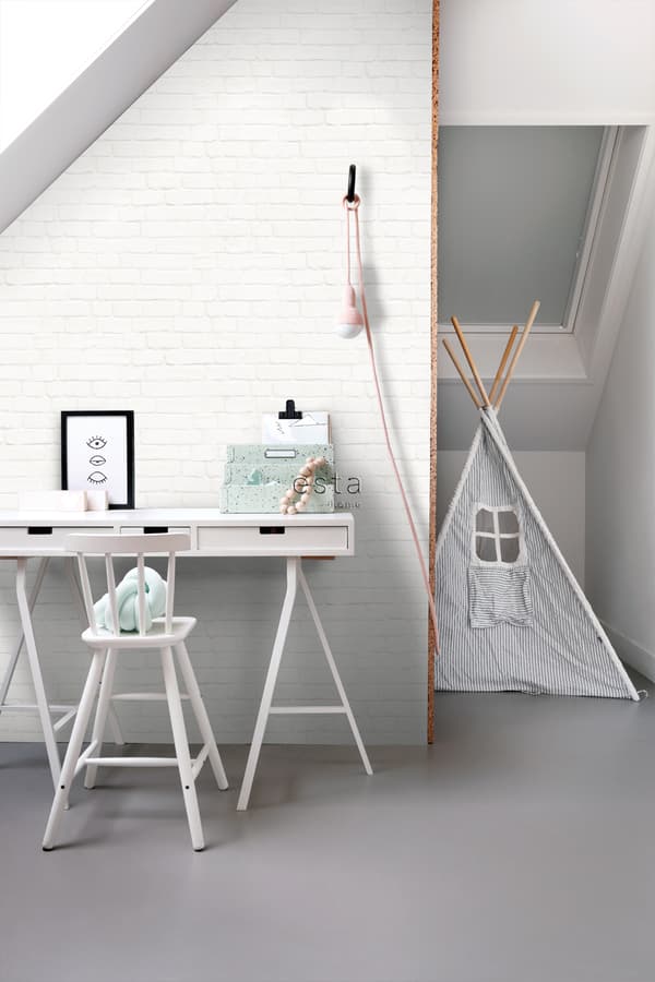 ESTAhome tapet murstensvæg off-hvidt 53 cm x 10,05 m