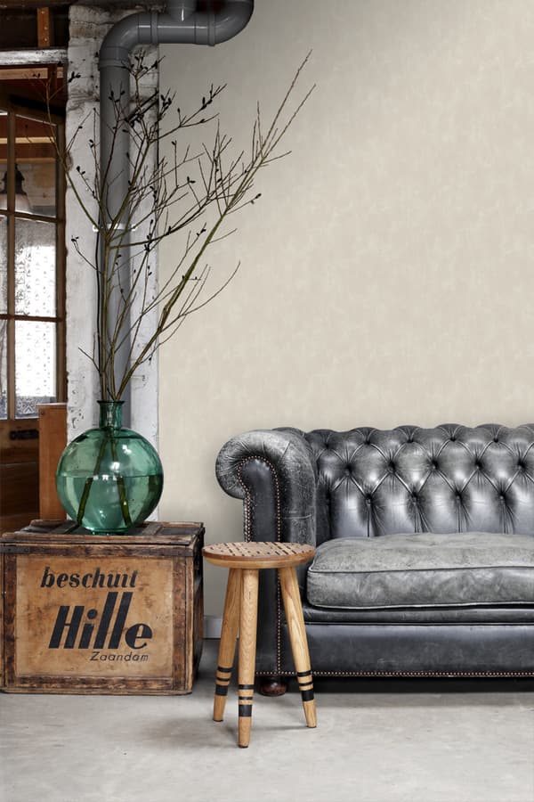 ESTAhome tapet enfärgad med målningseffekt varmt grått - 136405 - 53 cm x 10,05 m
